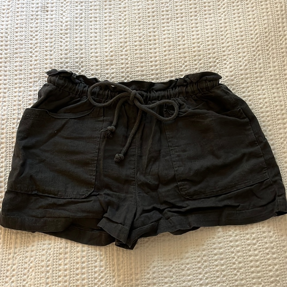 Charcoal Linen Shorts